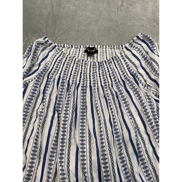 Step In Style Off-Shoulder Womens Large Top With Tassel Bell Sleeves Rayon Fairy - Picture 8 of 9